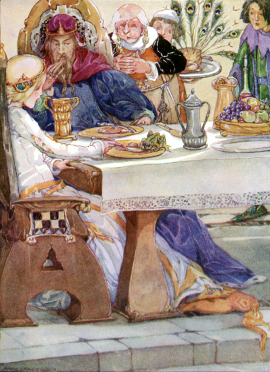 Anne Anderson - The frog sat at table with the princess