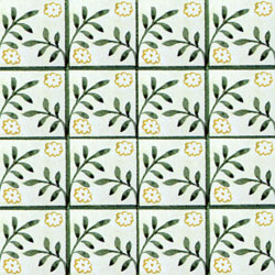 William Morris patterned tile: Peterhouse Diaper
